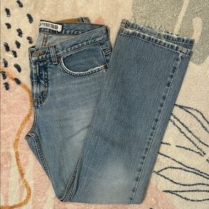 Express Light Blue Straight Leg Jeans